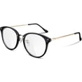 thumbnail image 1 of FEISEDY Montures de Lunettes Vintage pour Femmes Lunettes Rondes Lentille Transparente B2260, 1 of 6