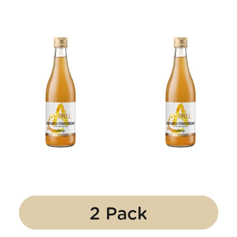 Aspall Raw Apple Cyder Vinegar With Honey 500ml, British Import (Pack of 2)