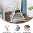 thumbnail image 3 of Tipi para Mascotas GeerDuo Tienda Portátil para Perros o Gatos Pequeños Gris, 3 of 7