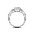 thumbnail image 2 of 10kt White Gold Round Diamond Oval Cluster Bridal Wedding Engagement Ring 1-3/8 Cttw, 2 of 2
