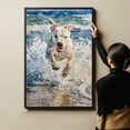 thumbnail image 6 of Funny Dog on Beach Canvas Wall Art, Dogo Argentino Dog Picture Ocean Artwork for Bathroom Bedroom Living Room, Art Decor 8x12 Inches, 6 of 6