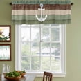 thumbnail image 3 of Coastal Anchor Curtain Valances for Windows, Kitchen Valance Window Treatments Panel 2 Pack, Sage Green Brown Retro Wooden Grain Rod Pocket Short Curtains for Bathroom Bedroom 42 x 12 Inch, 3 of 8