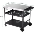thumbnail image 4 of Outdoor Grill Cart, Pizza Oven Stand Table with Wheels Dining Cart for Outside Patio, Movable Kitchen Cooking Prep Table BBQ Cart with Mesh Racks for Home Party, Bar, Camping, 4 of 16