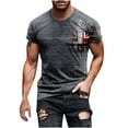 thumbnail image 1 of Birdeem Chemises pour Hommes Col Rond Imprimé Décontracté Manches Courtes T-Shirt Blouse, 1 of 12