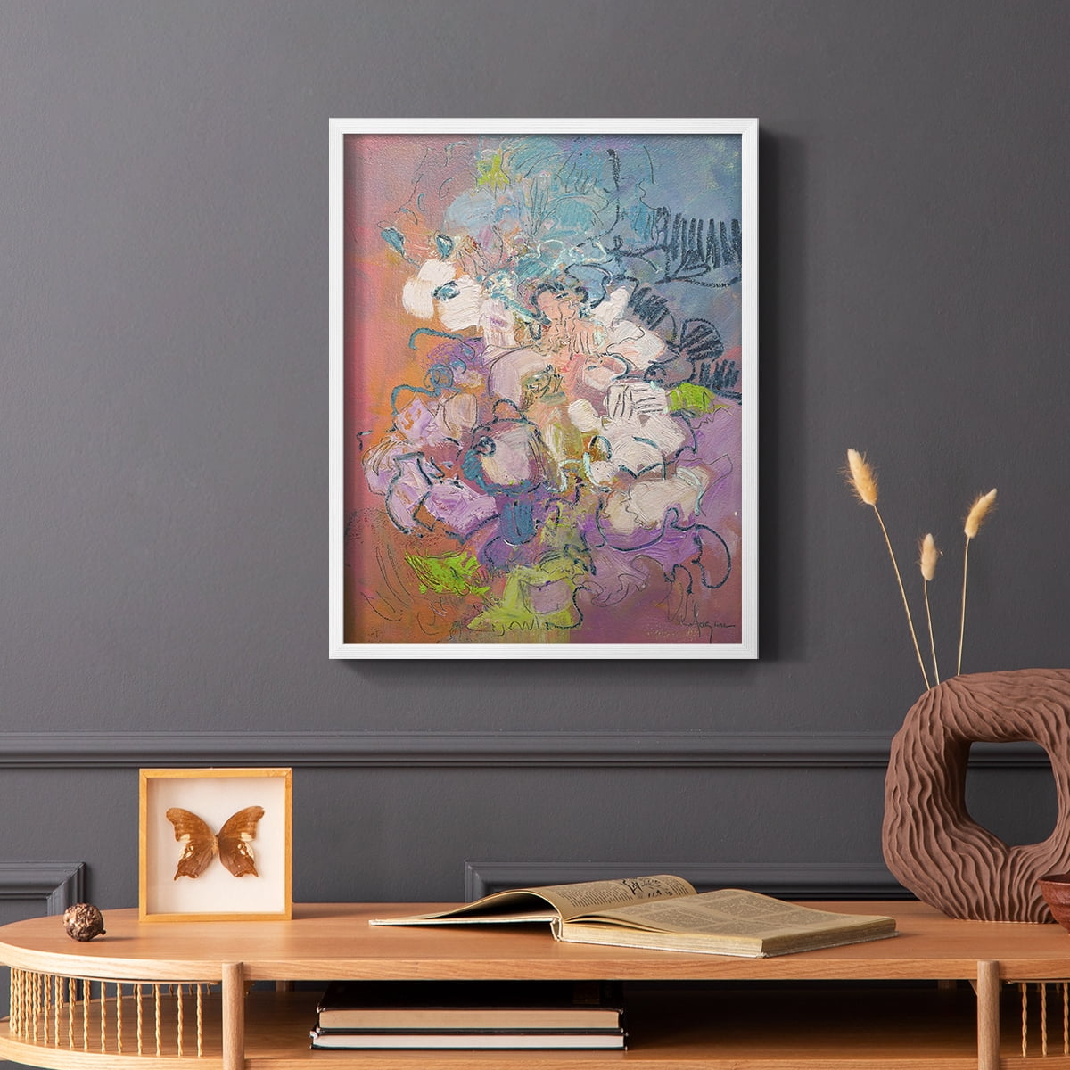 Archipelago Framed Print in White Solid Wood Framed Print No Nail Hanging