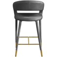 thumbnail image 2 of Meridian Furniture Destiny Grey Velvet Stool, 2 of 5