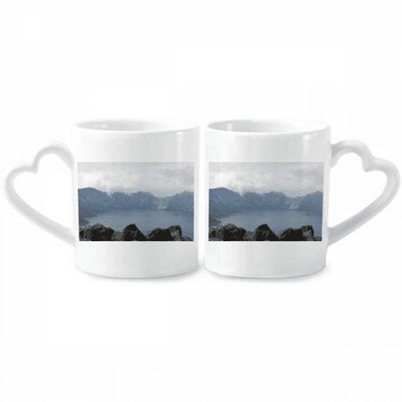 

Tianchi Panorama Art Deco Fashion Couple Porcelain Mug Set Cerac Lover Cup Heart Handle