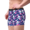 thumbnail image 2 of Yiaed Skull Flower Print Men's Soft Cotton Boxer Shorts Breathable Boxers Underwear Moisture-Wicking Underwear Stretch Boxer Briefs for Man-X-Large, 2 of 5