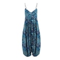 thumbnail image 1 of Fashnice Ladies Jumpsuits Floral Print Romper Wide Leg Harem Pant Backless Beach Playsuit Style D L, 1 of 2