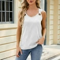thumbnail image 2 of BLVB Womens Tank Tops Sleeveless Scoop Neck Loose Textured Tanks Shirts Basic Tee Tops Summer Clothes White, 2 of 4