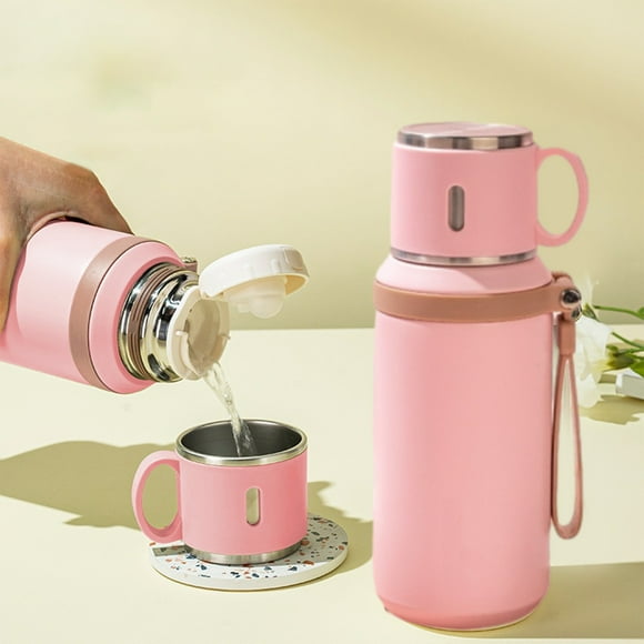 Insulated Stainless Steel Tea Cup with Tea Strainer, 600 mL Leak Resistant Heat & Cold Preservation Tumbler, 8 x 8 x 23 cm, White/Pink/Green/Purple