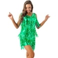 thumbnail image 4 of Alvivi Women Ladies Sparkling Sequin Tassels Samba Tango Latin Dress M-XXL, 4 of 6