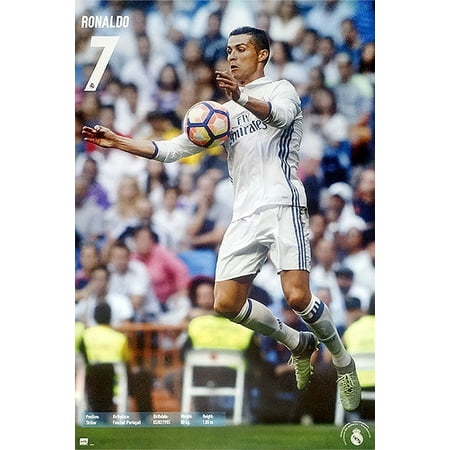 Cristiano Ronaldo Poster - Real Madrid - Sports Poster / Print (Cristiano Ronaldo #7 In Action) (Size: 24