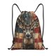 thumbnail image 1 of Fotbe American Flag Deer Art Bolsa Mochila con Cordón Estampada, Bolsa de Gimnasio Deportiva, Bolsa Cinch, Bolsa con Cordón para Hombres y Mujeres-Small, 1 of 6