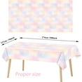 thumbnail image 2 of 2 Pieces 108 x 54 In Pastel Rainbow Tablecloths Disposable Tablecloth Waterproof Plastic Table Cover Pastel Party Supplies for Birthday Wedding, 2 of 5