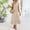 A407 Beige, variant on Women's Summer Sleeveless Midi Dress V-Neck Button Down High Waist Tiered Ruffle Hem with Pockets Casual Loose Fit Flowy Sun Dress For Vacation