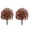 A002- Deep Red, variant on Fall Flowers Artificial for Decoration, Orange Artificial Flowers, Artificial Pansies, Artificial Flowers with Stakes, 2 Pack 22 Inch Dark Reddish Orange Violet Faux Fall Blooms,