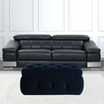 thumbnail image 7 of HomeRoots 490723 17 x 25 x 36.4 in. Navy Blue Velvet Tufted Storage Ottoman, 7 of 7