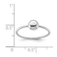 thumbnail image 2 of 925 Sterling Silver Rhodium Plated Polished Bead Ring Size 6 1.11mm Wide Ring for Women - .9 Grams, 2 of 2