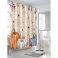 thumbnail image 3 of Fall Shower Curtain Orange Pumpkin Shower Curtains for Bathroom Thanksgiving Decor, Waterproof Polyester Shower Curtain Set with Hooks, Extra Long 72" x 84" Autumn Leaves Bird Vintage, 3 of 6