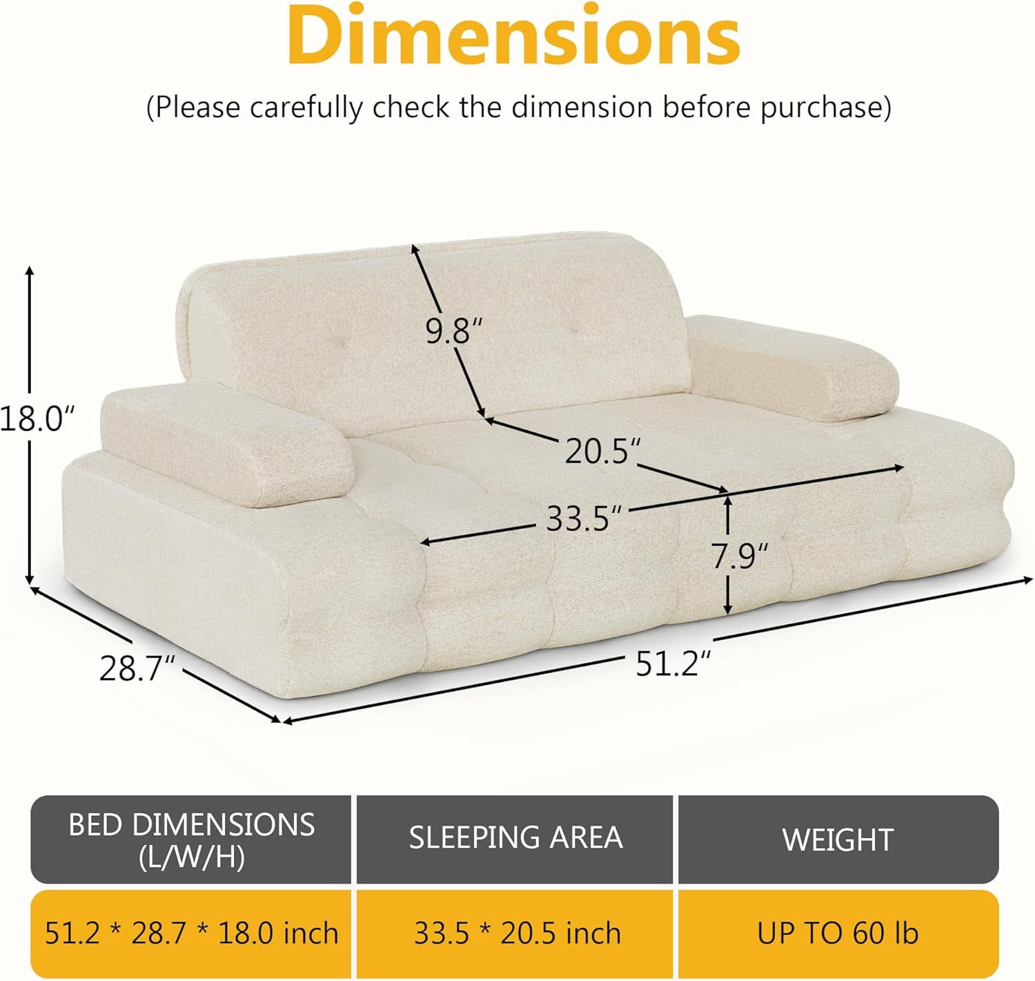 Lovupet Dog Sofa Bed for Large Breed, Dog Couch Sleeping Bed with Anti-Slip Bottom, PS579