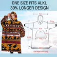 thumbnail image 4 of Oversized Wearable Blanket Hoodie,Halloween Stripe Scene Pattern Sherpa Blanket Hoodie with Super Pockets,Super Warm Fuzzy Pullover for Women & Men, 4 of 6