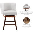 thumbnail image 6 of Swivel Bar Stools Set of 2, 26" Counter Height Bar Stools with Back & Footrest, Upholstered Kitchen Island Chairs with Nailhead Trim for Home Bar, Pub, Dining Room, 6 of 6