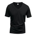 thumbnail image 5 of Summer Savings Akafmk Summer Mens T-Shirts, Mens Workout Shirts, Man Fashion Leisure Motion Ventilation Solid Color V-neck Short Sleeve Top, 5 of 5