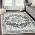 thumbnail image 6 of EastVita Area Rugs Carpets 6'*9' Vintage Persian Distressed Rug Retro Medallion Rug Indoor Carpet Non-Slip Low Pile Accent Mat Foldable Thin Rug,Gray Gray tone 6*9ft, 6 of 7
