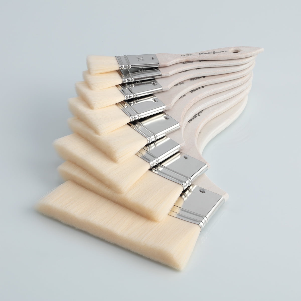 Mimik Synthetic Goat Hair Mottler Paint Brush 3/4" - Short Handle Flat Watercolor Brush- Soft, Absorbent, Synthetic Paint Brush for Watercolor, Oil & Acrylic- Rust-Proof Ferrule- Handmade in Germany