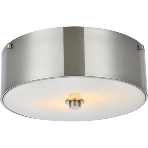 12 in. Hazen 2 Light Burnished Nickel Flush Mount
