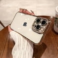 thumbnail image 4 of Compatible for iPhone 13 Case with Glitter Diamond Camera Len Protector,Bling Clear Crystal Cute Phone Case Shockproof Sparkly for iPhone 13(6.1'')-Pink, 4 of 13