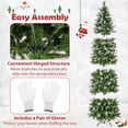 thumbnail image 3 of Laicejoy 9 FT Flocked Christmas Tree, Hinged Artificial Xmas Tree with Pine Needles, 1228 PE PVC Branch Tips, 470 Warm White LED Lights & Metal Stand, 3 of 9