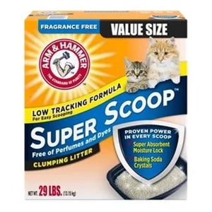 Arm & Hammer 718035 29 Lbs Fragrance Free Super Scoop Clumping Litter