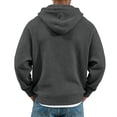 thumbnail image 5 of Resicozy Mens Waffle Hoodies Pullover Long Sleeve Casual Fashion Sweatshirts Gym Hooded Shirt with Pocket Dark Gray 3XL, 5 of 8