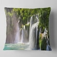 thumbnail image 2 of Designart Krka Waterfall Landscape - Abstract Throw Pillow - 18x18, 2 of 5