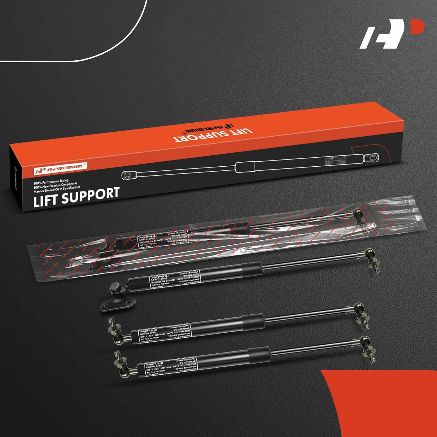 A-Premium Hood and Tailgate Rear Hatch Lift Supports Shock Struts Replacement for Toyota Landcruiser 100 Series Lexus LX470 1998-2007 4-PC Set