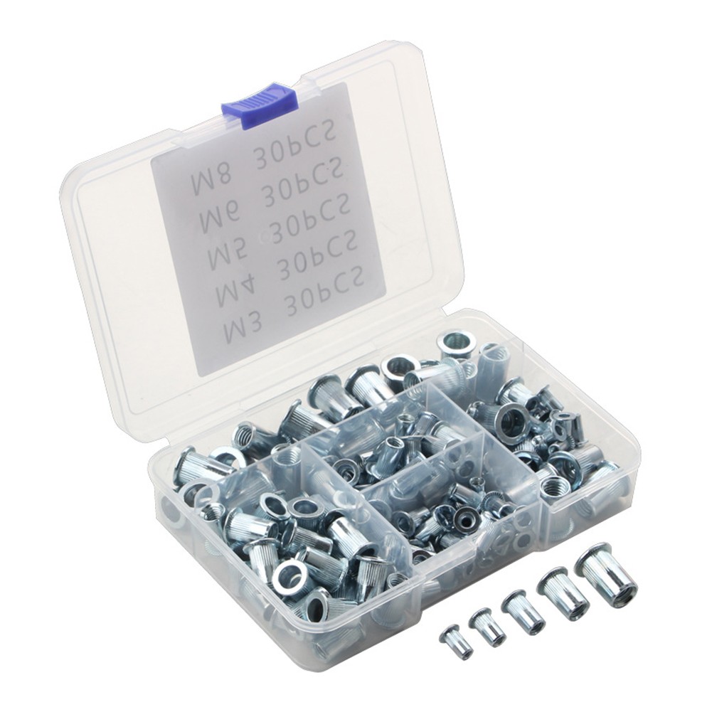 150PCS Carbon Steel Rivets and Nuts KitF Easy Install for All Projects