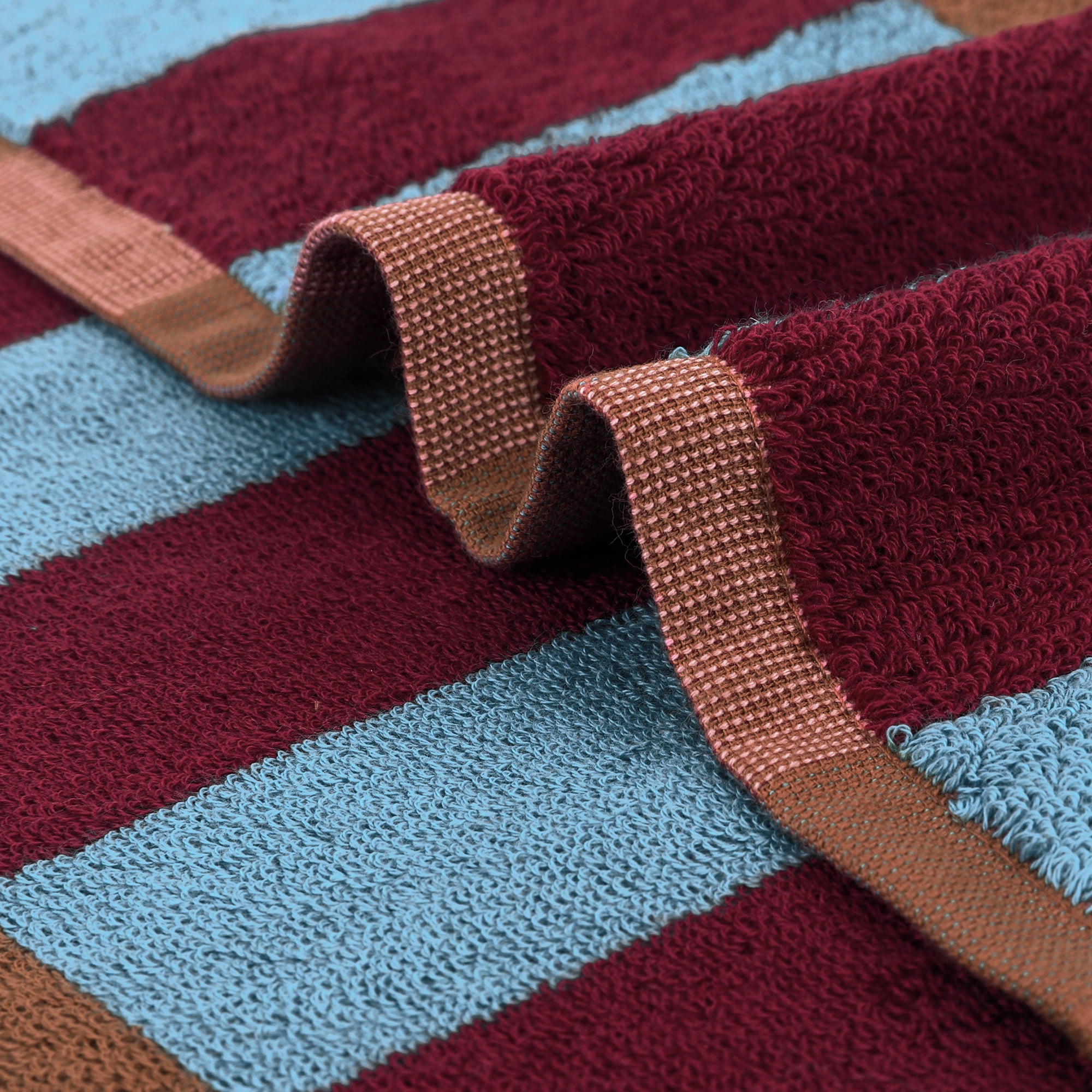 Unique Bargains Checkered Cotton Hand Towels for Bathroom, Kitchen Blue Brown 4-Piece