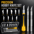 thumbnail image 2 of 16-Piece Craft Knife Set, Precision Blades for DIY Projects with Magnetic Storage Case, 2 of 8