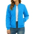 thumbnail image 1 of Padded Warm Jackets Womens Classic Retro Pilot bomber Jackets Quilted Coats Zip Up, 1 of 6