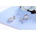 thumbnail image 5 of K-KED Circle Drop Hoop Dangle Stud Earrings 925 Sterling Silver Womens Jewellery-Rose Gold, 5 of 9