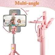 Selfie Stick Tripod for Phone, Bluetooth Remote, Extendable 25.6 Inch, Portable Phone Tripod Stand, Adjustable Smartphone Holder for Travel Video Recording Live Streaming
