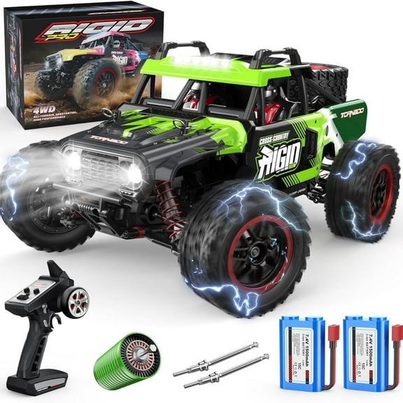 RC Cars 1:14 4WD High Speed Remote Control Truck 60 km/h Fast All Terrain Off Road RC Truck Toy Gifts for Kids Adults, 2 Batteries