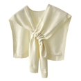 thumbnail image 2 of Bmisegm Sweater Shawl Wraps for Women Sweater Knitted Knotted Shawls Travel Casual Scarf Cape Shoulder Tops Fashion Wrap White, 2 of 3