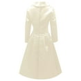 thumbnail image 6 of Formal Dresses for Women Satin Long Sleeve V Neck Lapel Collar Slim Fit A Line Flowy Midi Dress Wedding Guest Dress, 6 of 6