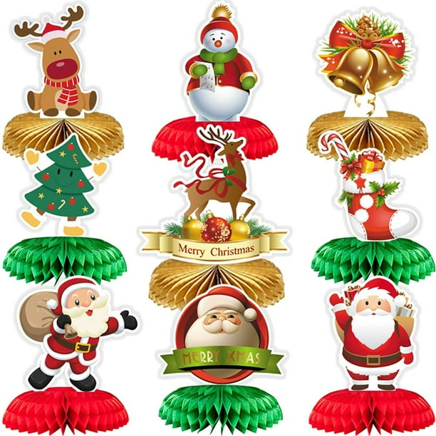 Fiesta Honeycomb Table Centerpiece Decoraciones Navideñas Party Table Toppers Christmas Theme Centerpiece Para Carnaval Celebración Fiesta 9 Piezas Monstrate HA037812-00