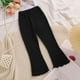 thumbnail image 2 of Odeerbi 2-13 Años Niñas Hielo Seda Pantalones Acampanados Recorte Lechuga Pantalones Primavera Verano Color Sólido Pantalón Largo Completo, 2 of 5