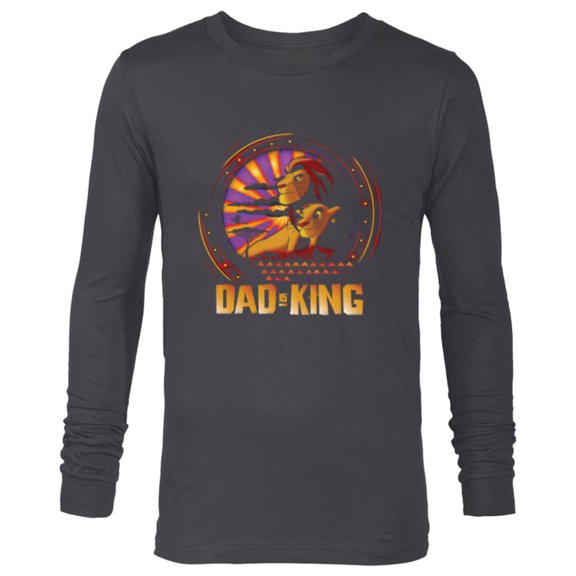 Disney The Lion King Dad is King Family Trip Father’s Day - Long Sleeve T-Shirt for Men - Customized-Charcoal Heather