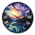 thumbnail image 2 of Designart "horizon Aurora Borealis Natures VI" Aurora Borealis Oversized Wall Clock, 2 of 5